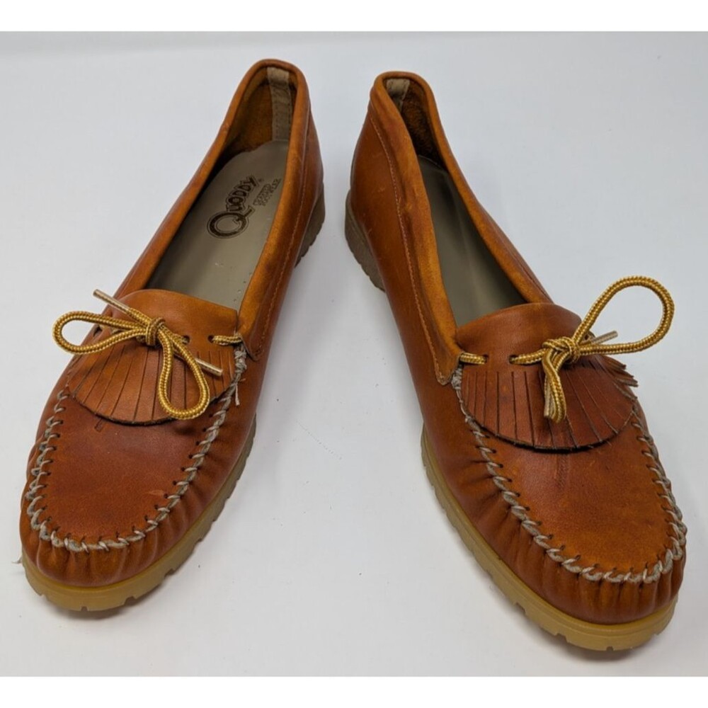 Quoddy Womens 11 M Leather Kiltie Wedge Loafers worn once Old Money Preppy